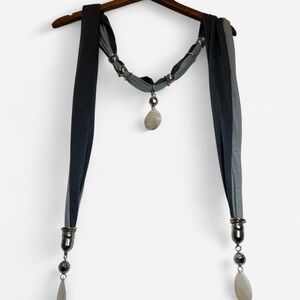 Boho scarf with silver pendants